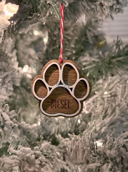 Cat Paw Print Ornament