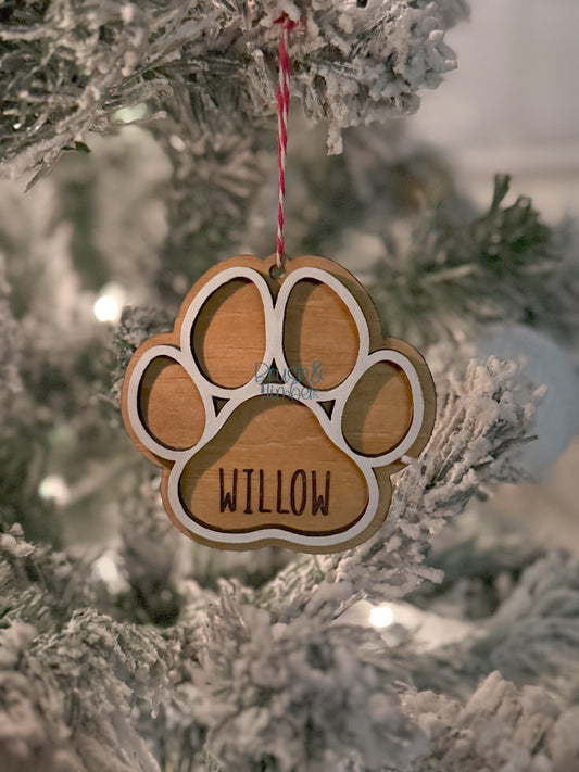 Dog Paw Print Ornament